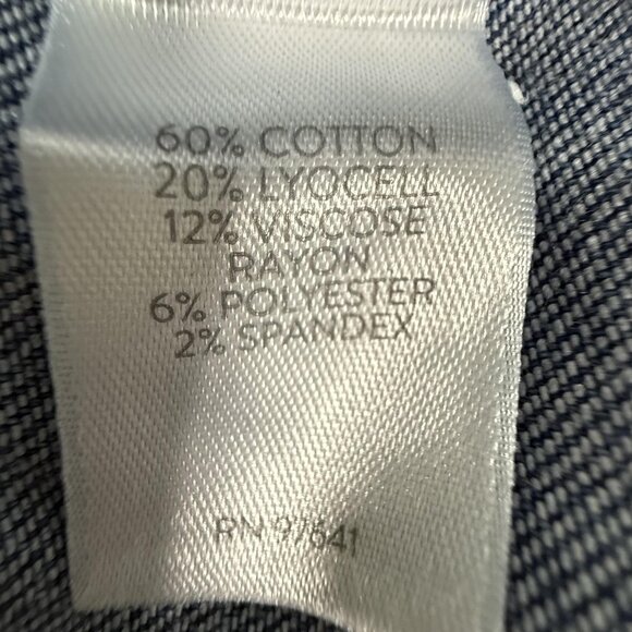 J Jill Jeans Womens 8 Wide Leg Tab Waist Cropped Blue Denim Stretch Capri Pants - Picture 5 of 9